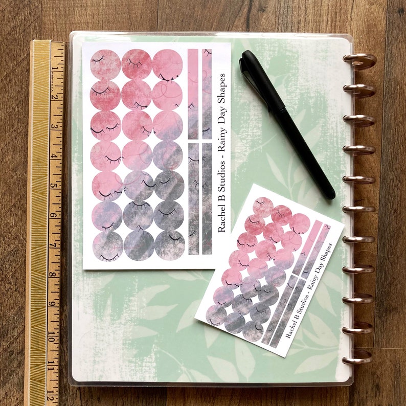 Rainy Day Shapes Sticker Sheet > Functional Paper Planner Stickers ...