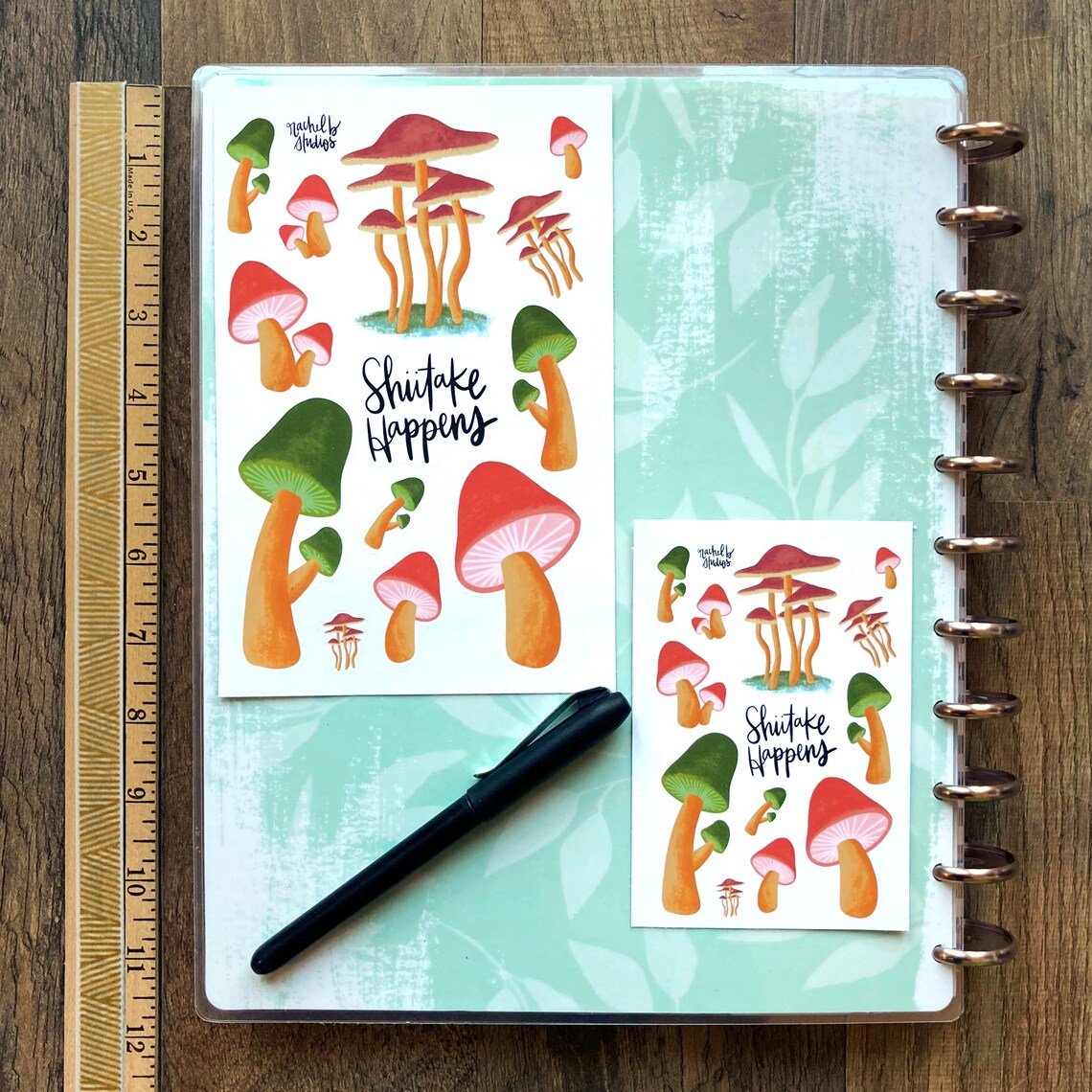 Shiitake Happens Sticker Sheet Paper Planner Stickers Etsy