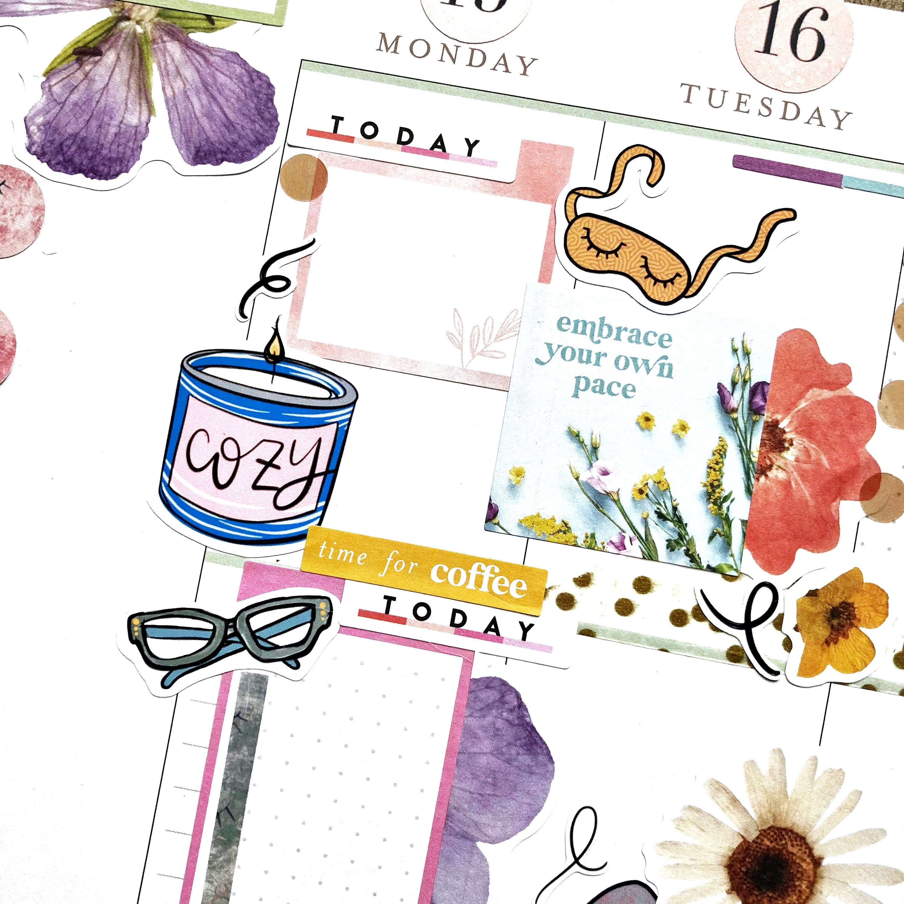Rainy Day Illustrations Sticker Sheet > Hand Drawn Cozy Images Planner ...