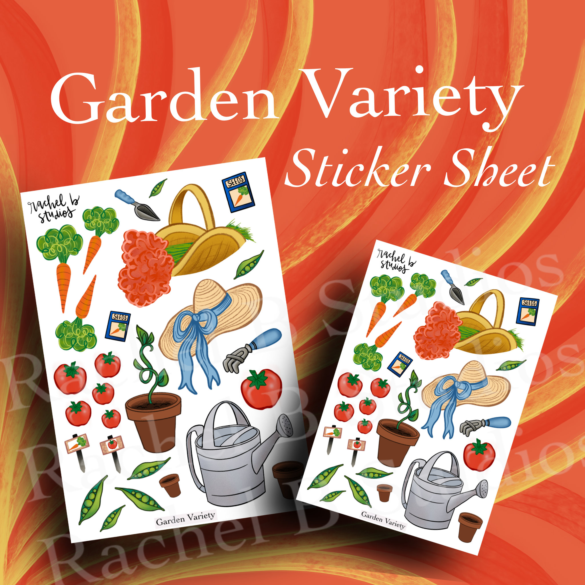 Garden Variety Sticker Sheet Gardening Vegetables Planner Etsy