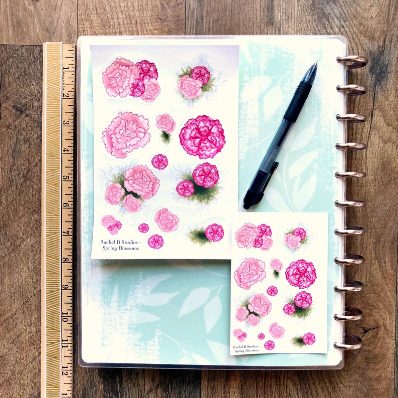 Spring Blossoms Sticker Sheet > Hand-drawn Floral Planner Stickers ...