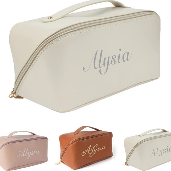 Personalized cosmetic bag with letter and name,personalized toiletry bag,Gift Mrs.Mom ,Mother's Day ,Make-up bag,Birthday,Best friend Bags