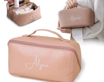 Custom makeup bag,Personalized cosmetic bag with letter and nametoiletry bag,Gift Mrs.Mom ,Mother's Day ,Birthday,Best friend Bags,