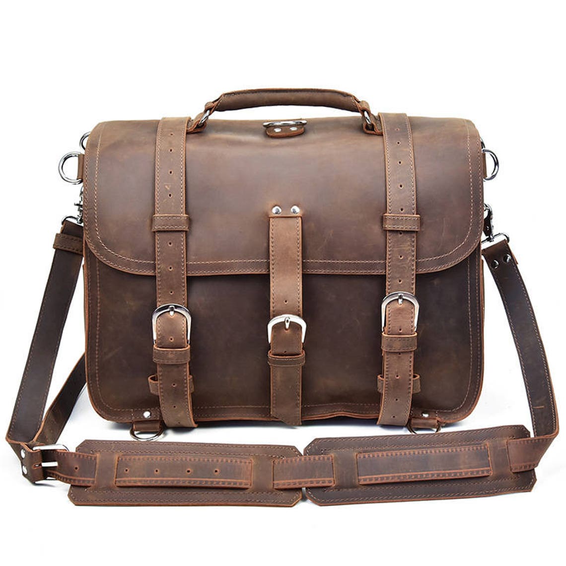 Leather Laptop Bag Messenger BackpackBrown leather tablet | Etsy