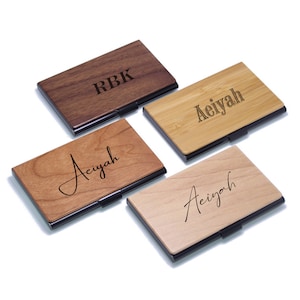 Personalized Business Card Holder,Wood Card Holder, Card Wallet,Employee gifts,Card Holder For Men,Groomsman gift,Company anniversary gift