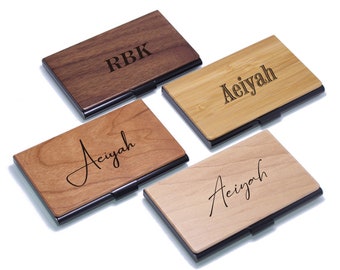 Personalized Business Card Holder,Wood Card Holder, Card Wallet,Employee gifts,Card Holder For Men,Groomsman gift,Company anniversary gift