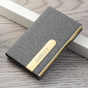 Personalisierte Visitenkarten-Hülle, Trauzeuge Geschenke, Vatertagsgeschenke für Ihn Männer Papa Freund Geschenk Doktor Realtor Boss Lawyer Office