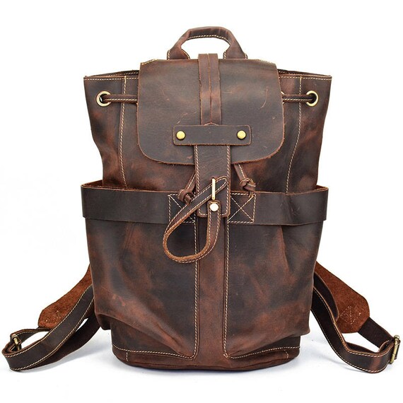 leather duffle backpack