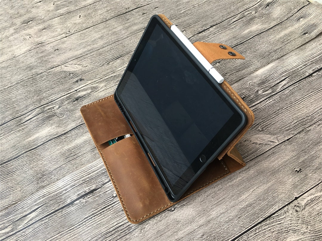 Genuine Leather iPad Case: Retro Distressed Book Cover - Etsy