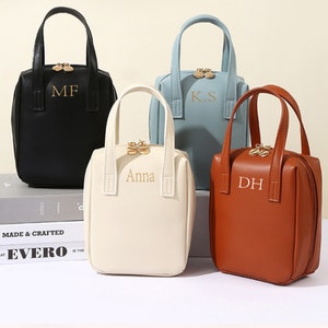 Trousse à maquillage personnalisée avec petit monogramme, cadeau de demoiselle d'honneur, trousse de maquillage personnalisée, cadeau pour elle, trousse de maquillage de voyage, sac à main pour femme