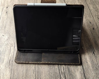 Personalisierte Leder 2022 iPad Pro 9.7/10.5/11/12.9" Hülle/Handy iPad Tablet Hülle/Double fold Clamshell Stand ipad Air bag