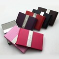 Personalized Business Card Holder: Engraved Stainless Steel & Vegan Leather