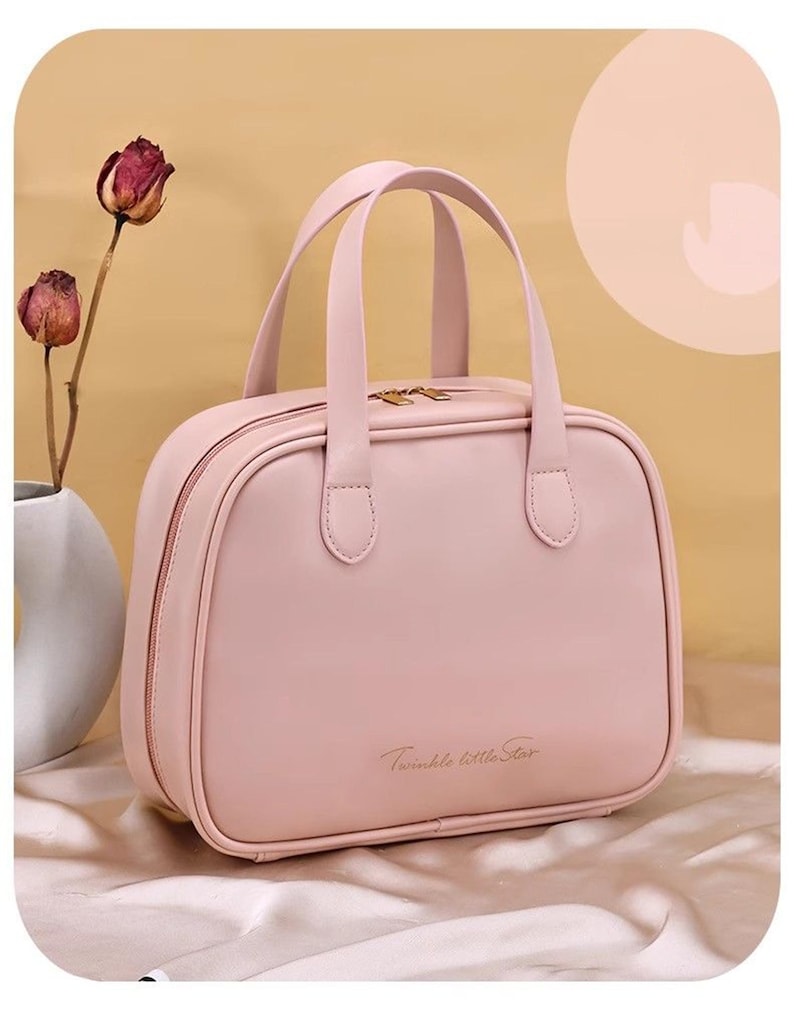 Personalized Vegan Leather Makeup Bag: Monogrammed Cosmetic Travel Bag image 8
