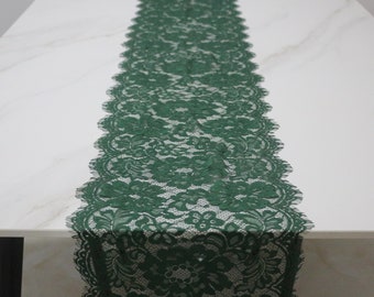 Dark green table runner 10 inches / 25cm wide green table runner green wedding decor