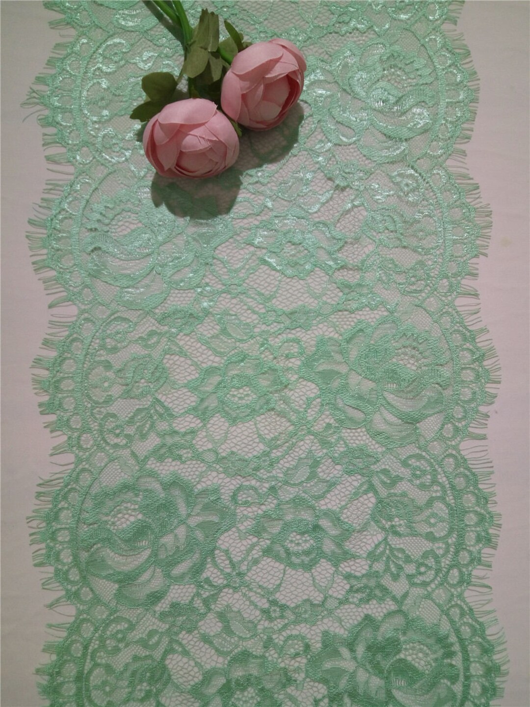Mint Table Runner 12 Inches / 30cm Wide Mint Lace Runners Etsy