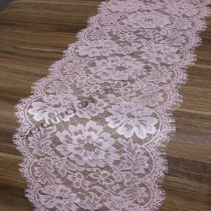 Pink lace runner for baby girl shower, Birthday party table runner, Pink table runner, Holiday lace runner