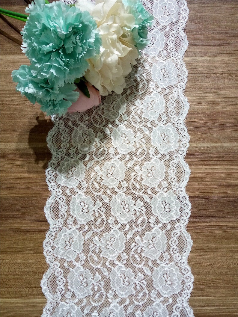 White Lace Table Runner 8 Inches / 20cm Wide Wedding Decor Etsy