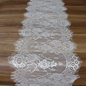 13&quot;/33cm Engagement party table decor, centerpiece, table topper | Bridal shower table runner white lace runner