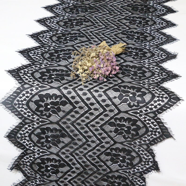 Black Lace Table Runner /20 Wide/rustic Weddings/wide Etsy