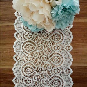 chemin de table en dentelle, 7 pouces / 18cm de large, chemin de table de mariage, coureurs de mariage, décor de mariage, superposition, décor de table, centre de table