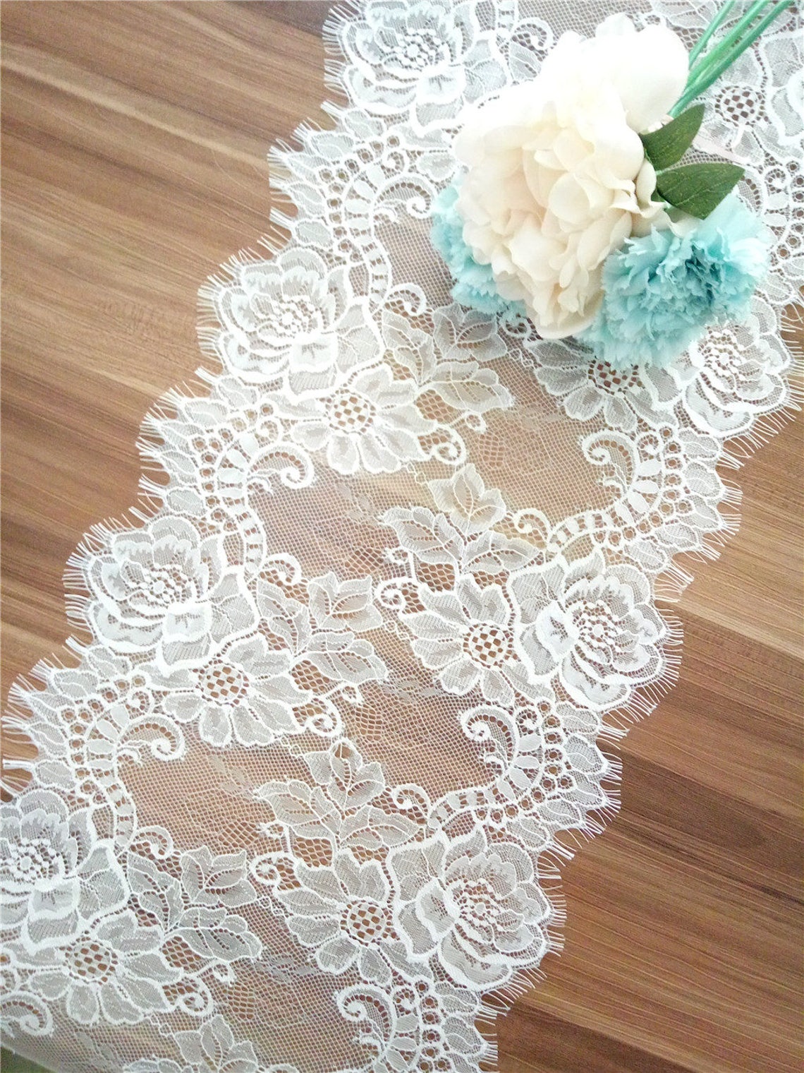 Ivory Lace Table Runner Lace Table Runner 12 Inches Wide Etsy