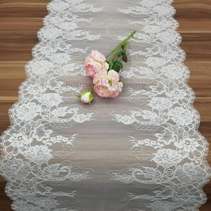 Chemins de table de mariage, chemins de table en dentelle, 17 pouces de large, décoration de mariage, superposition, décoration de table, pièce maîtresse, chemins de table pour événement