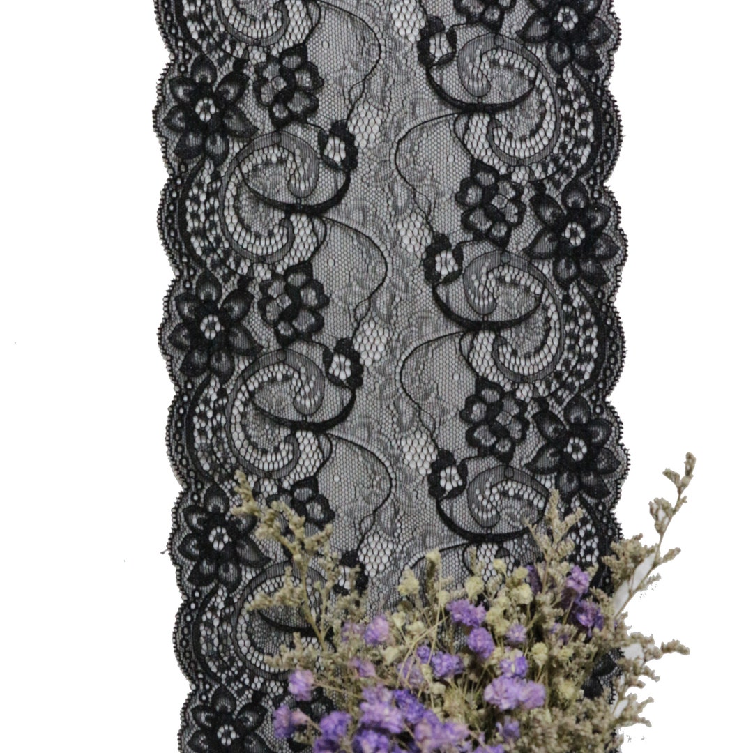 Black Lace Runner/lace Table Runner 3ft10ft Long X 7/ Etsy