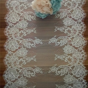 Wedding table runners, Lace table runners , 17 inches wide, Wedding Decor, Overlay, Tabletop Decor, Centerpiece,  table runners for event