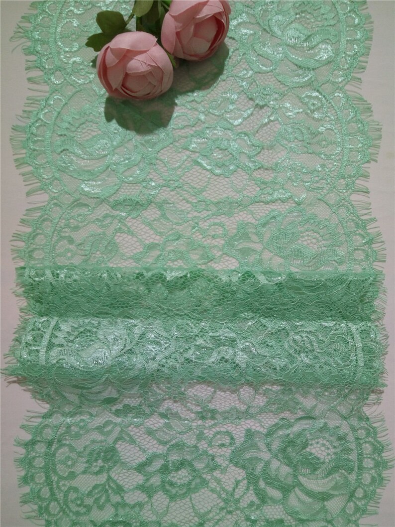 Mint Table Runner 12 Inches / 30cm Wide Mint Lace Runners Etsy