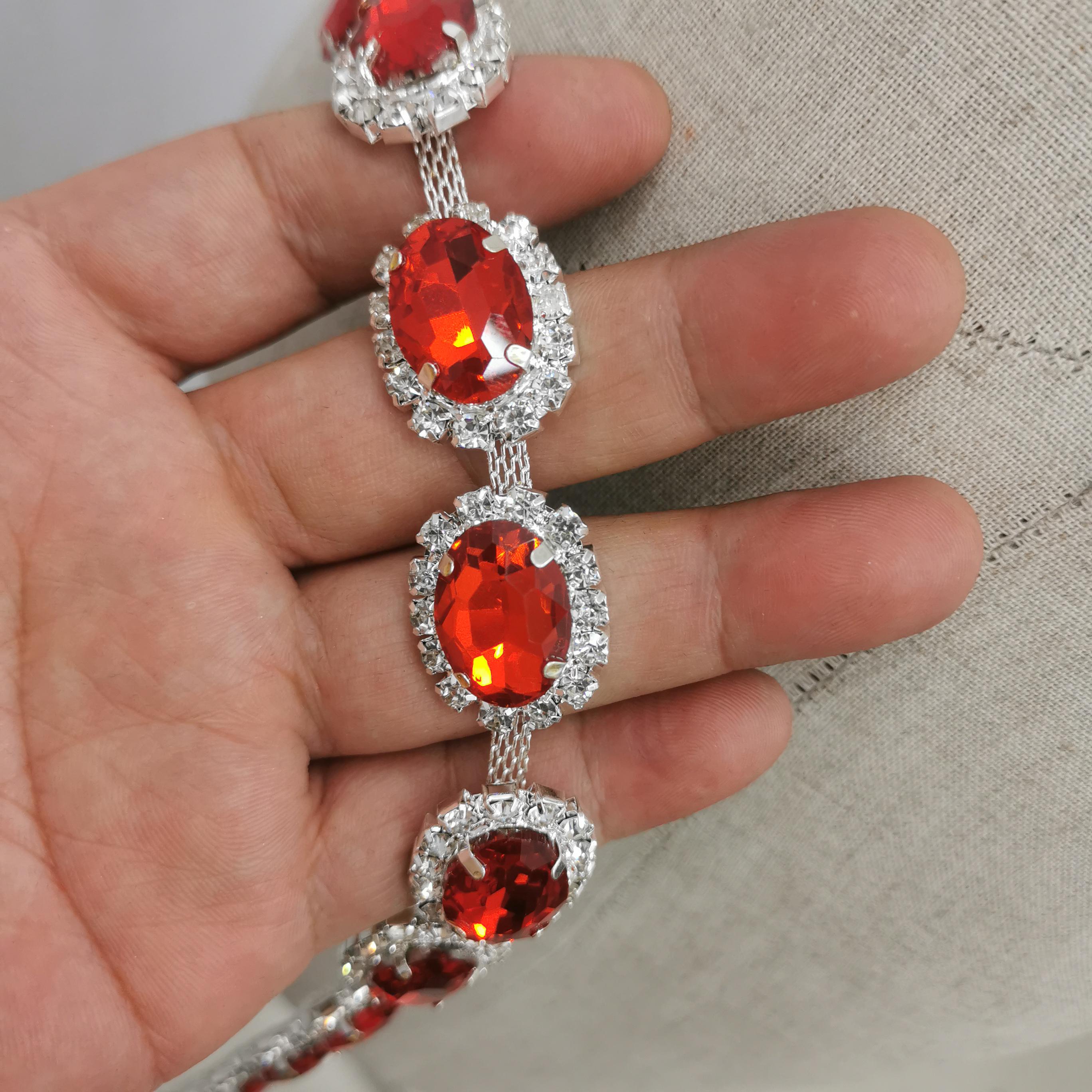 Red Oval Stone Statement Belt Red Gemstone Belt - Etsy main image 2