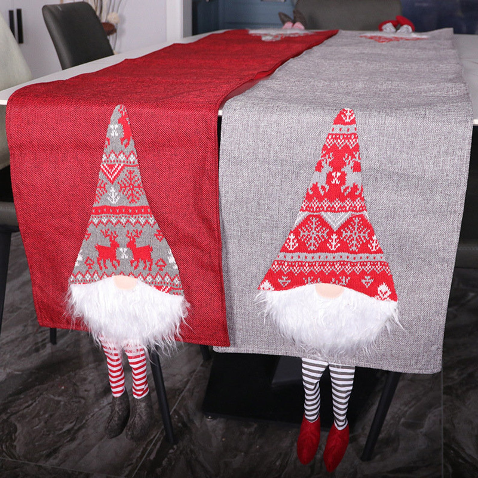 Gnomes Table Runners Christmas Christmas Table Runner Gnomes Etsy