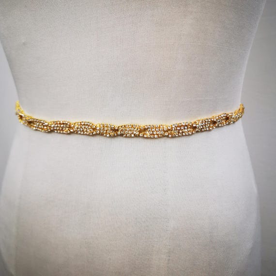 gold sparkly belt for dress Amabro Gold Belts For Women Rhinestone Chain Elastic Skinny Waist Fashion Crystal Rope Stretch Belts For Dresses at Amazon Women's Clothing store