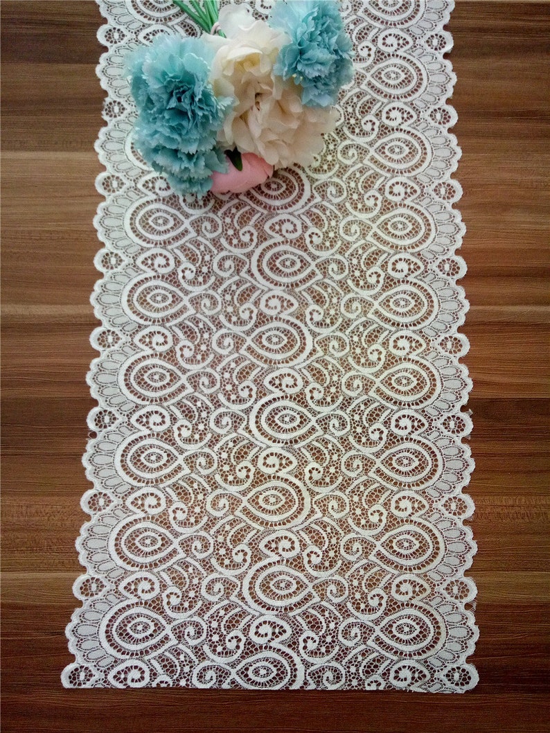 12 in / 30.5cm Wide Elegant Wedding Table Runners White Etsy