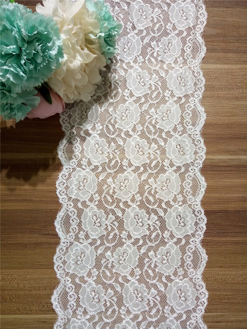 White Lace Table Runner 8 Inches / 20cm Wide Wedding Decor Etsy