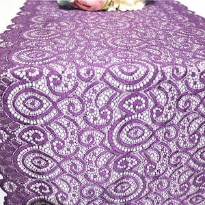Dark Purple Lace Table Runner,lace table runner, 6ft-10ft long x 12 &quot; wide，Wedding Decor, Wedding table runner, Lace table runners