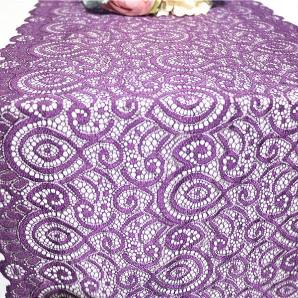 Dark Purple Lace Table Runner,lace table runner, 6ft-10ft long x 12 " wide，Wedding Decor, Wedding table runner, Lace table runners