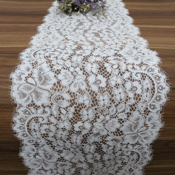 Ivory lace table runner, 9inch/22cm wide , macrame table runner,lace table runners wedding, table runners for sale, rustic table runners