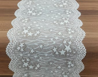 Wit tafelloper 18cm,  Huwelijk tafelloper
