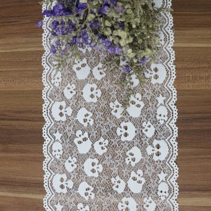 Halloween table runner Halloween home decor Gothic party decor Burgundy wedding Gothic wedding Till death to us part  7 inch/18cm wide