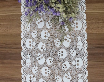Halloween table runner Halloween home decor Gothic party decor Burgundy wedding Gothic wedding Till death to us part  7 inch/18cm wide