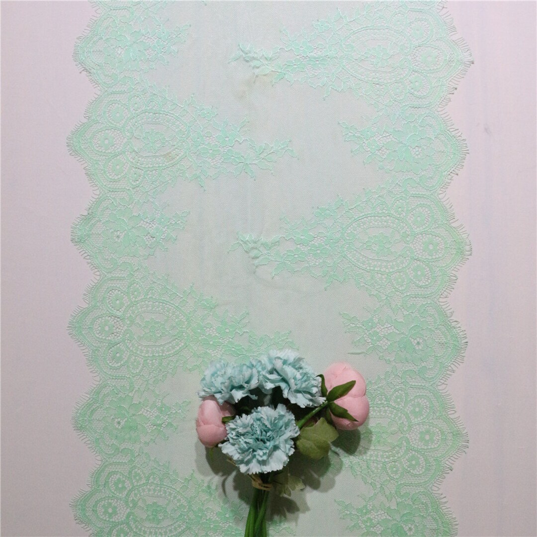 Mint Table Runner 14 Inches / 35cm Wide Mint Lace Runners Etsy