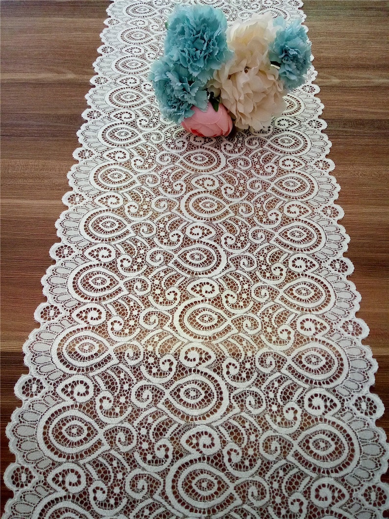 12 in / 30.5cm Wide Elegant Wedding Table Runners White Etsy