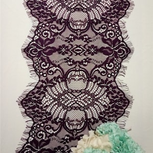10 inches / 25cm wide dark purple table runners , Dark purple table linens, Purple wedding runners, Table runners, Wedding table decor 120in