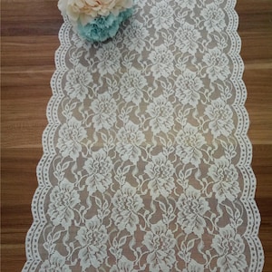Lace table runner , 12 inches / 30cm wide, Wedding Decor, Overlay, Tabletop Decor, Centerpiece,  table runners for event