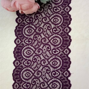 Purple table runner , 7inch / 18cm wide, purple lace runners for wedding, table runners for event, Purple wedding, Purple room/ table decor