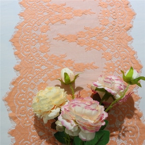 coral lace table runner, wedding table runner ,  12in/30cm , Wedding Decor, Coral table runner, Tabletop Decor, table topper, table runners