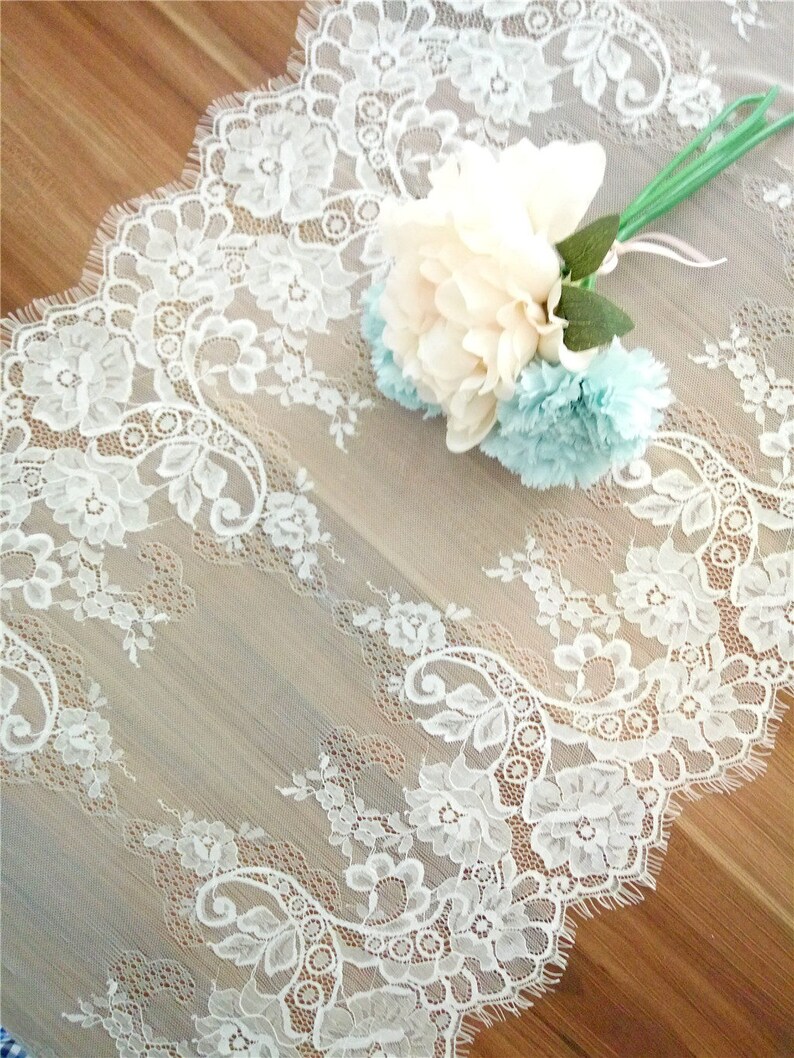 Hochzeit Tischläufer Spitze Tischläufer 17 Zoll breit | Etsy