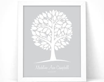 Baby Shower Guest Book Tree Printable with Instruction Card / Baby Shower Signature Tree / Baby Shower Tree / Customize Instant Download