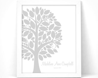 Baby Shower Guest Book Tree Printable with Instruction Card / Baby Shower Signature Tree / Baby Shower Tree / Customize Instant Download