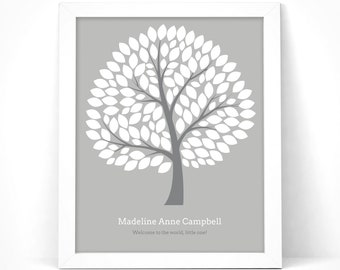 Baby Shower Guest Book Tree Printable with Instruction Card / Baby Shower Signature Tree / Baby Shower Tree / Customize Instant Download